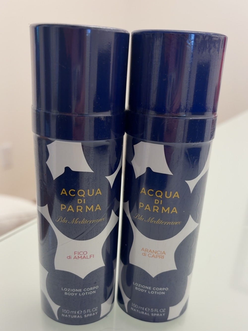 Acqua di Parma Blu Mediterranean Body Lotions in Deep Blue & Gold Accents